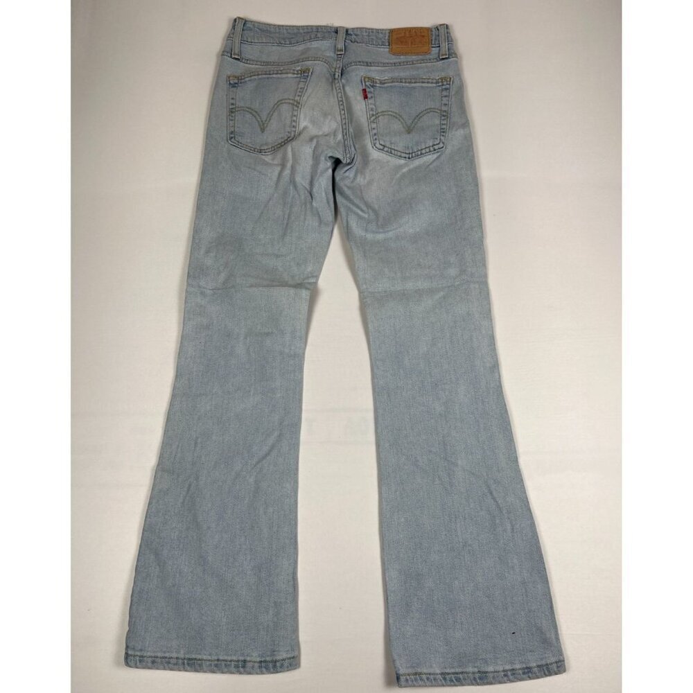 Levi's 518 Superlow Bootcut Jeans Juniors 7M Light Wash Stretch Blue Denim - Picture 2 of 10